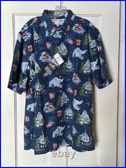 New Disneyland Club 33 Matterhorn 65th Ann. Reyn Spooner Tiki Shirt X-LARGE XL