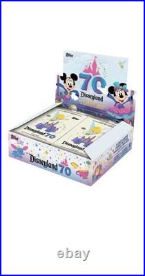 New Topps Disneyland PARK EXCLUSIVE 70th Anniversary Hobby Box Purple Glitter