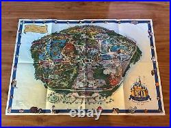 Original 2005 Disneyland 50th Anniversary 27 X 39 Wall Map Poster Souvenir