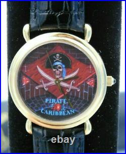 RARE Disney land Art Pirates Of the Caribbean 40th Anniversary Wrist Watch Mint
