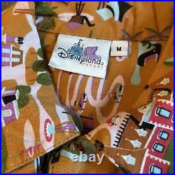 RARE Disneyland 50th Anniversary Attractions M Button up Retro Shirt SHAG USA