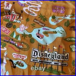 RARE Disneyland 50th Anniversary Attractions M Button up Retro Shirt SHAG USA