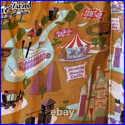 RARE Disneyland 50th Anniversary Attractions M Button up Retro Shirt SHAG USA