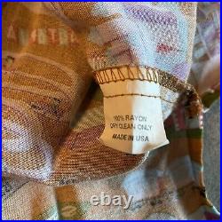 RARE Disneyland 50th Anniversary Attractions M Button up Retro Shirt SHAG USA