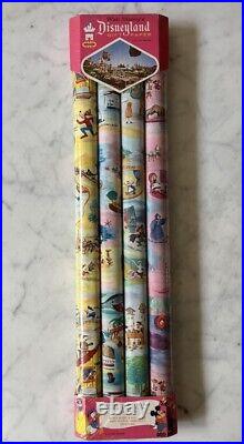 RARE MINT VINTAGE 60s DISNEYLAND WRAPPING PAPER 4 ROLL COMPLETE NOS DISNEY SET