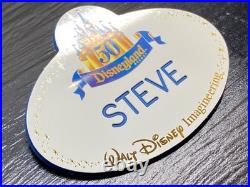 Rare 2005 Walt Disney Imagineering Disneyland 50th Anniversary Badge STEVE