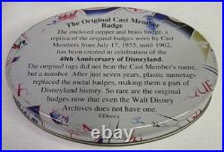 Rare Disneyland 1955 Cast Member Exclusive Badge Pin, 40th Anniversary