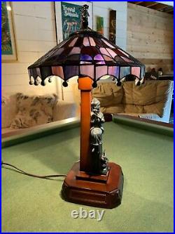 Rare Disneyland 50th anniversary Haunted Mansion stained glass lamp LE 999