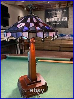 Rare Disneyland 50th anniversary Haunted Mansion stained glass lamp LE 999