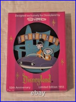 SHAG TOMORROWLAND DISNEYLAND 50TH ANNIVERSARY JUMBO PIN New in Box Ltd Ed 1955