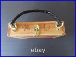 Shag Disneyland 50th Anniversary Wood Cigar Box Purse Frontierland 2005 Shag Disneyland 50th Anniversary Wood Cigar Box Purse Frontierland 2005