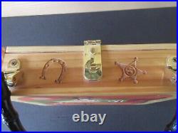 Shag Disneyland 50th Anniversary Wood Cigar Box Purse Frontierland 2005 Shag Disneyland 50th Anniversary Wood Cigar Box Purse Frontierland 2005