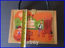 Shag Disneyland 50th Anniversary Wood Cigar Box Purse Frontierland 2005 Shag Disneyland 50th Anniversary Wood Cigar Box Purse Frontierland 2005