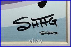 Signed SHAG Josh Agle Disneyland 50th Anniversary Matted Print TOMORROWLAND