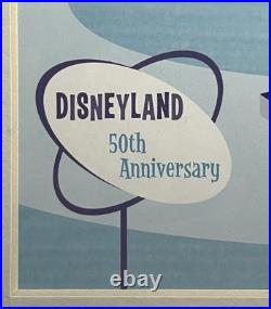 Signed SHAG Josh Agle Disneyland 50th Anniversary Matted Print TOMORROWLAND