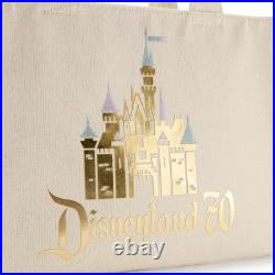 Sleeping Beauty Castle Woven Tote Disneyland 70th Anniversary NEW with Tags