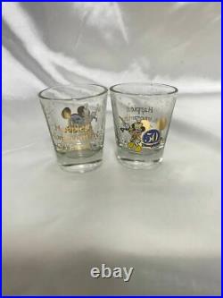 Super Rare Usa California Disneyland 50th Anniversary Shot Glasses 2 pieces Ye
