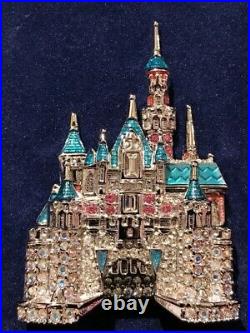 Swarovski Crystals Disneyland Sleeping Beauty Castle Brooch 50th Anniversary Pin