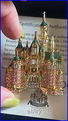 Swarovski Disneyland 50th Anniversary Sleeping Beauty Castle Brooch Pin49/300