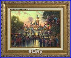 Thomas Kinkade Disneyland 50th Anniversary Canvas Classic (Gold Frame)