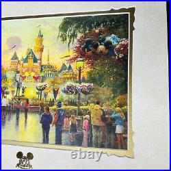 Thomas Kinkade Disneyland 50th Anniversary Disney Print 14x18 Castle Walt Mickey