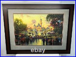 Thomas Kinkade Disneyland 50th Anniversary Print Professionally Framed 28x42