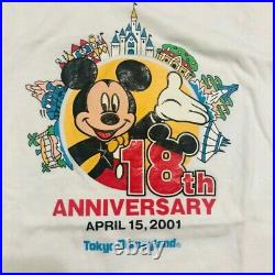 Tokyo Disneyland 18th Anniversary T-shirt L Size Unused Cute