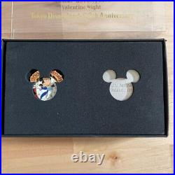 Tokyo Disneyland 20th Anniversary Valentine Limited Pin Badge Clock Unused Cute