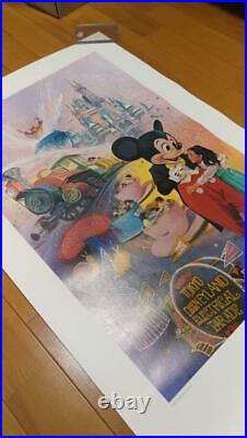 Tokyo Disneyland 5th Anniversary Limited to 3300 Rare Lithograph Poster From JPN