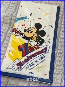 Tokyo Disneyland 7th Anniversary 1990 Handkerchief Unused Cute