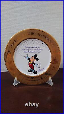 Tokyo Disneyland Anniversary Plate 205mm Gold Not for Sale Unused Cute