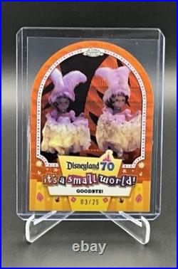 Topps Disneyland 70th Anniversary It's A Small World Goodbye /25 Chrome Orange