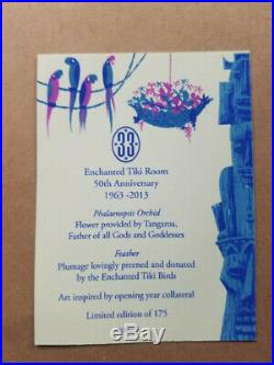 VERY RARE Disneyland Club 33 Enchanted Tiki Room 50th Anniversary Framed Prop