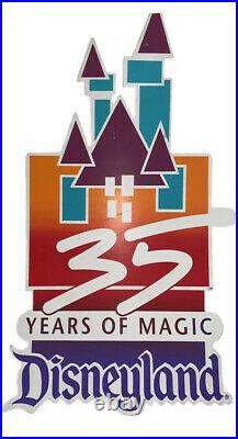 VTG Disneyland 35 Years of Magic Geometric Castle Lamp Post Street Sign Colorful