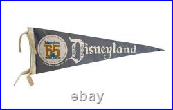 Vintage 1965 Disneyland 10th Anniversary Felt Pennant 24 Walt Disney