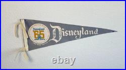 Vintage 1965 Disneyland 10th Anniversary Felt Pennant 24 Walt Disney