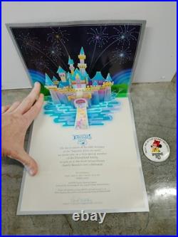 Vintage 1980 Disneyland 25th Anniversary Private Pop-Up Invitation and Pin