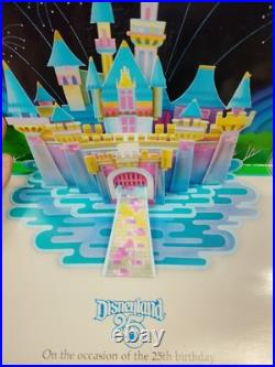 Vintage 1980 Disneyland 25th Anniversary Private Pop-Up Invitation and Pin