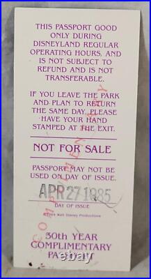 Vintage 1985 Disneyland 30th Year Passport Unused Ticket Anniversary