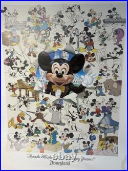 Vintage 1988 Disneyland Mickey Mouse 60th Anniversary Poster Thanks Mickey