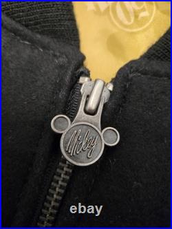 Vintage Disneyland 50th anniversary leather letterman Bomber Jacket 2005 RARE XL