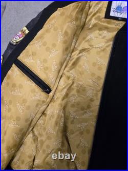Vintage Disneyland 50th anniversary leather letterman Bomber Jacket 2005 RARE XL