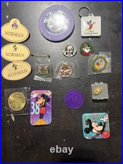 Vintage Disneyland Cast Member Lot Norman Name Tag Holiday Pins 1987-1993 Coin