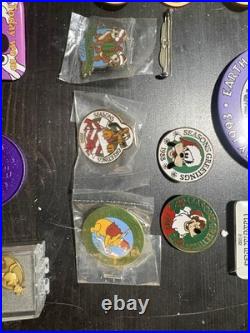 Vintage Disneyland Cast Member Lot Norman Name Tag Holiday Pins 1987-1993 Coin