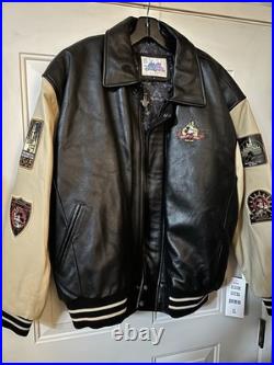 Vintage MICKEY MOUSE Disneyland 50th Anniversary Varsity Leather Jacket Small Vintage MICKEY MOUSE Disneyland 50th Anniversary Varsity Leather Jacket Small