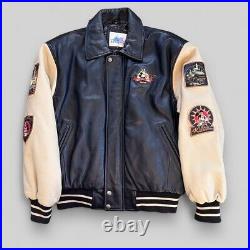 Vintage MICKEY MOUSE Disneyland 50th Anniversary Varsity Leather Jacket Small