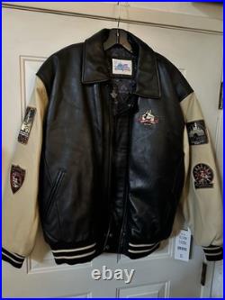 Vintage MICKEY MOUSE Disneyland 50th Anniversary Varsity Leather Jacket Small Vintage MICKEY MOUSE Disneyland 50th Anniversary Varsity Leather Jacket Small