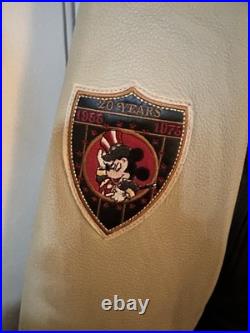 Vintage MICKEY MOUSE Disneyland 50th Anniversary Varsity Leather Jacket Small Vintage MICKEY MOUSE Disneyland 50th Anniversary Varsity Leather Jacket Small