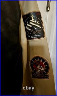 Vintage MICKEY MOUSE Disneyland 50th Anniversary Varsity Leather Jacket Small Vintage MICKEY MOUSE Disneyland 50th Anniversary Varsity Leather Jacket Small