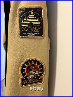 Vintage Rare Disneyland Mickey Mouse 50th Anniversary Varsity Leather Jacket 2XL
